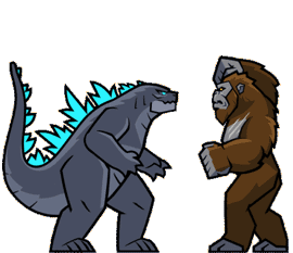 Gif animé King Kong Gozilla